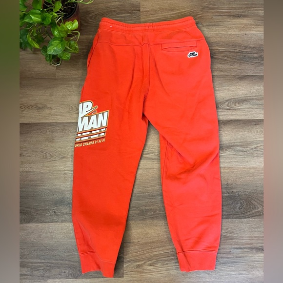 Rare Vintage 90s Air Jordan Vintage Sweatpants Joggers NBA World Champs Orange - Picture 4 of 11